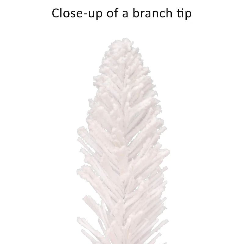 7ft. Pre-Lit Flocked Artificial Alpine Pencil Tree