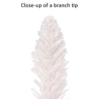 7ft. Pre-Lit Flocked Artificial Alpine Pencil Tree