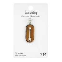 Tiger Eye Arrow Oval Pendant by Bead Landing™