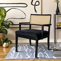Hello Honey® Crawford Mid-Century Modern Black Solid Wood Arm Chair
