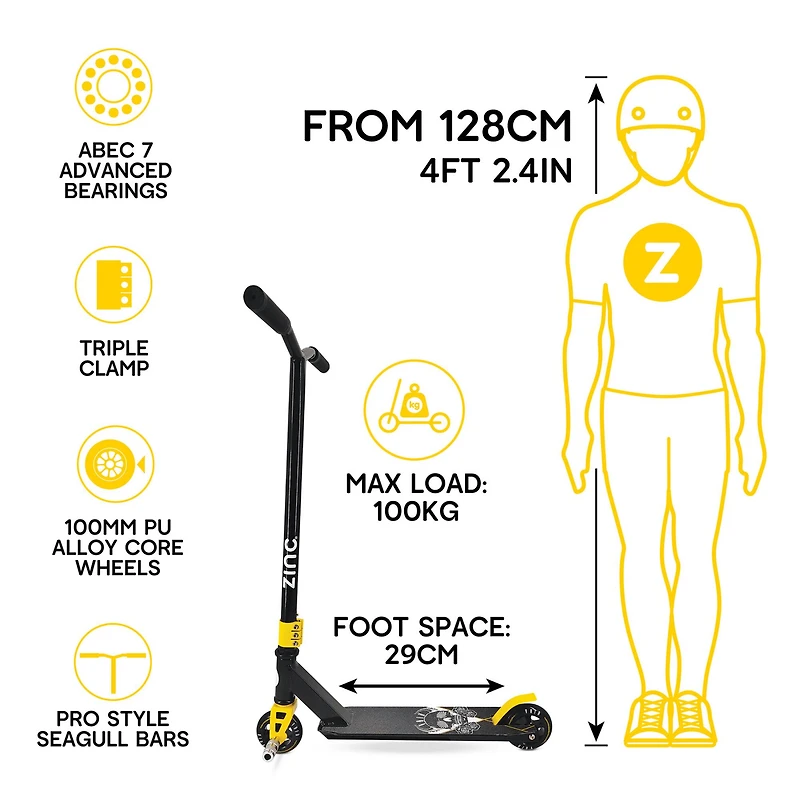 HY-PRO Zinc Yellow Void Stunt Scooter