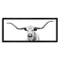 Stupell Industries Longhorn Cattle Gazing Modern Photography Framed Giclee Art