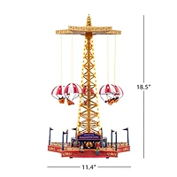 90th Anniversary Collection 18.5" Animated & Musical LED World's Fair Parachute Ride Accent