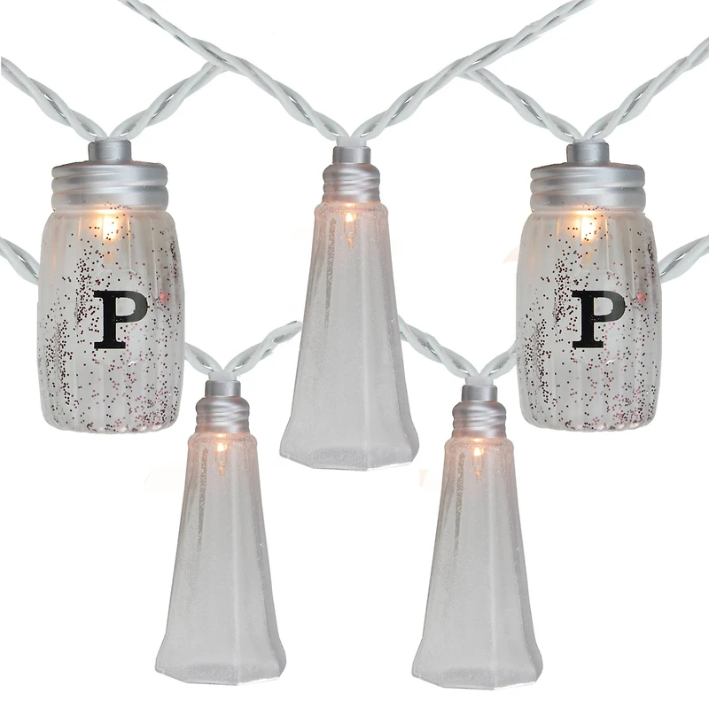 10ct. Salt & Pepper Shaker Summer Garden Patio String Lights