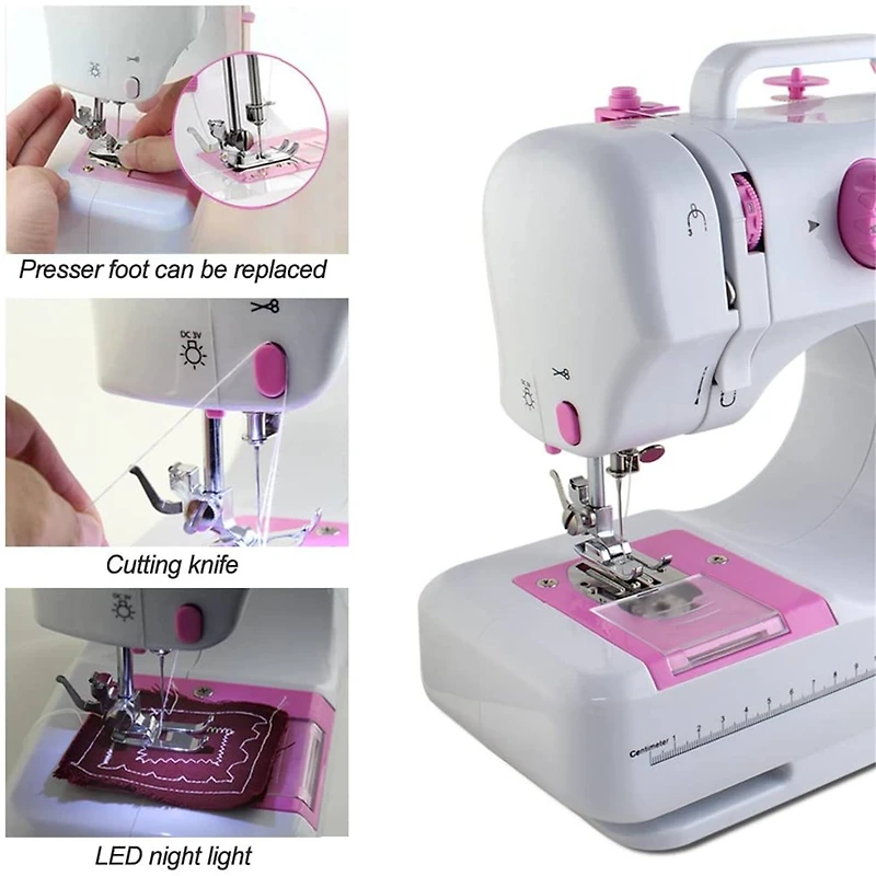 NEX™ Cute Pink Modern Crafting Sewing Machine with 12 Built-In Stitches