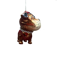 4" Brown & Red Bulldog with Bling Glass Ornament by Ashland®