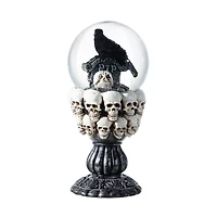 Glitzhome® 100mm 7.25"H Halloween Resin Stacked Skull Waterglobe