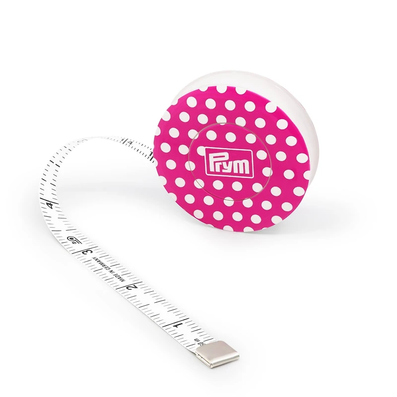 Prym® Love Pink with White Polka Dots 60" Spring Tape Measure