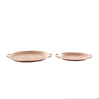 Set of 2" Bronze Aluminum Rustic Tray, 3" x 27" x 16"