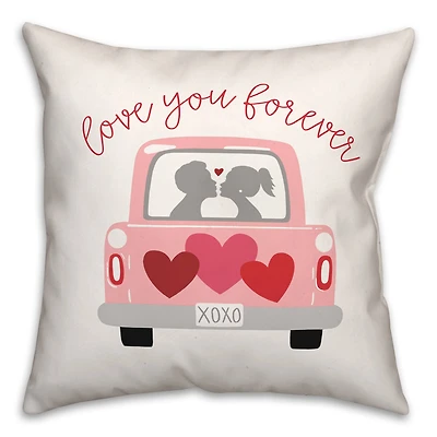 Valentines Truck 16" x 16" Throw Pillow