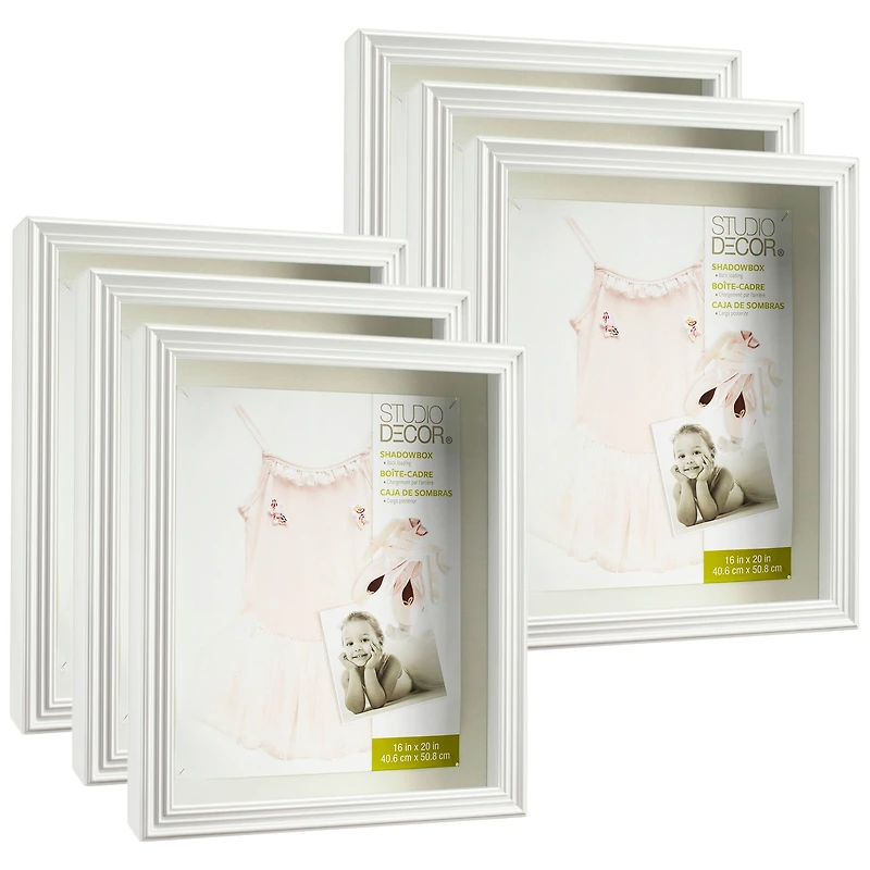 6 Pack: White 16" x 20" Shadow Box by Studio Décor®
