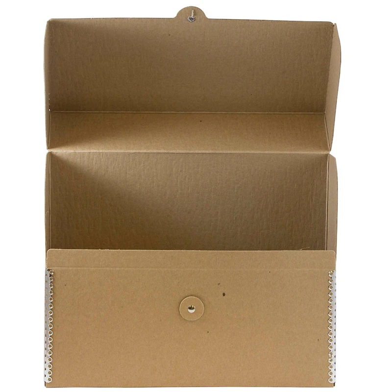 JAM Paper Kraft Brown with Metal Edge Button & String Tie Portfolio 9.5" x 12"
