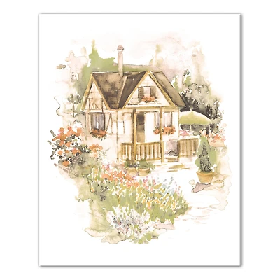 Watercolor Cottage Canvas Wall Art