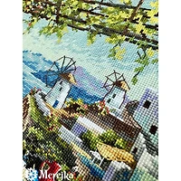 Merejka Santorini View from Terrace Counted Cross Stitch Kit
