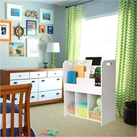 Mind Reader 2-Tier Kid's White Storage Shelf Unit