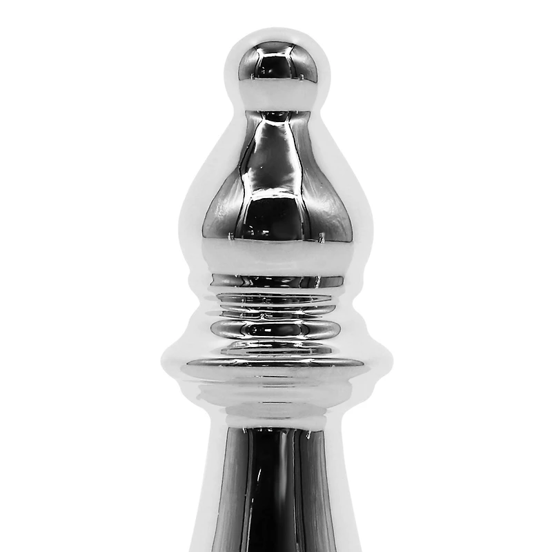 5.5" Silver Bishop Ceramic Tabletop Chess Piece by Ashland®