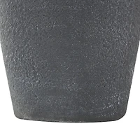 15" Black Ceramic Whitewashed Textured Vase