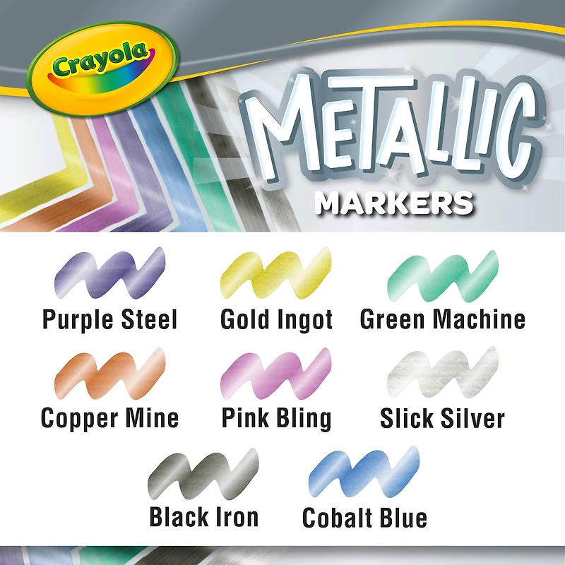 Crayola® Metallic Markers, 3 Packs of 8