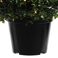 5ft. Pre-Lit Potted Boxwood Cone