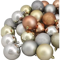60ct. 2.5" Earth Tone Shatterproof 3-Finish Christmas Ball Ornaments