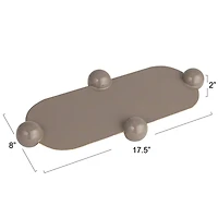 Hello Honey® 17.5" Gray Elegance Enamel Metal Tray with Ball Feet