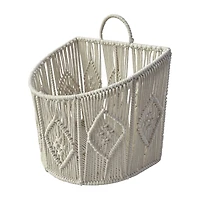 Large White Macrame Hanging Basket by Ashland®