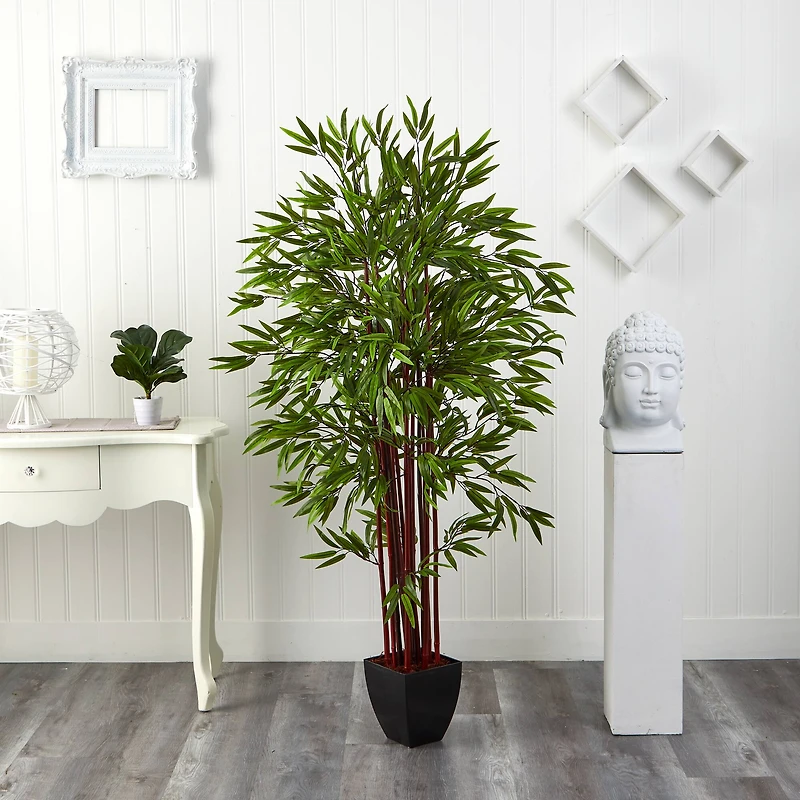 6ft. Potted Bamboo Silk Tree 