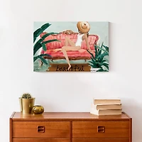 Girl on Chaise Canvas Wall Art