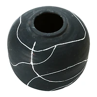 6.5" Black & White Terra Cotta Vase
