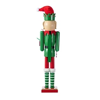 Glitzhome® 23.5"H Wooden Christmas Elf Dog Nutcracker