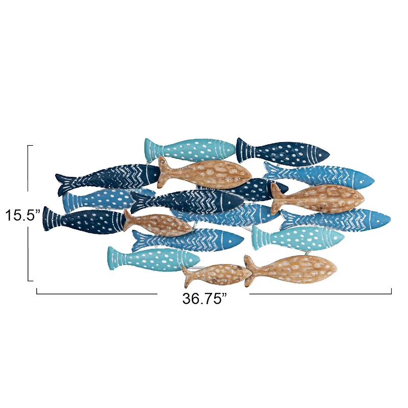 Hello Honey® Hand-Stamped Metal School of Fish Wall Décor