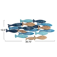 Hello Honey® Hand-Stamped Metal School of Fish Wall Décor