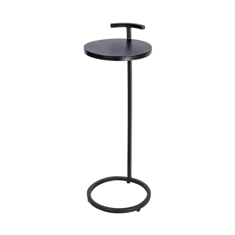 Hello Honey® 2ft. Round Matte Black Metal Table with Handle
