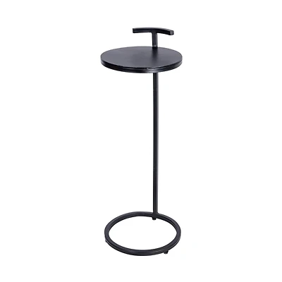 Hello Honey® 2ft. Round Matte Black Metal Table with Handle