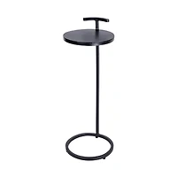 Hello Honey® 2ft. Round Matte Black Metal Table with Handle