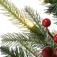 4ft. Pre-Lit & Pre-Decorated Scotch Creek Fir Entrance Artificial Christmas Tree, Warm White LED Lights