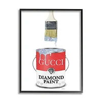 Stupell Industries Diamond Paint Fashion Pop Container Designer Glam Red Framed Wall Art