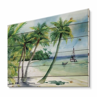 Designart - Summer Beach With Palm Trees