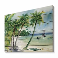 Designart - Summer Beach With Palm Trees