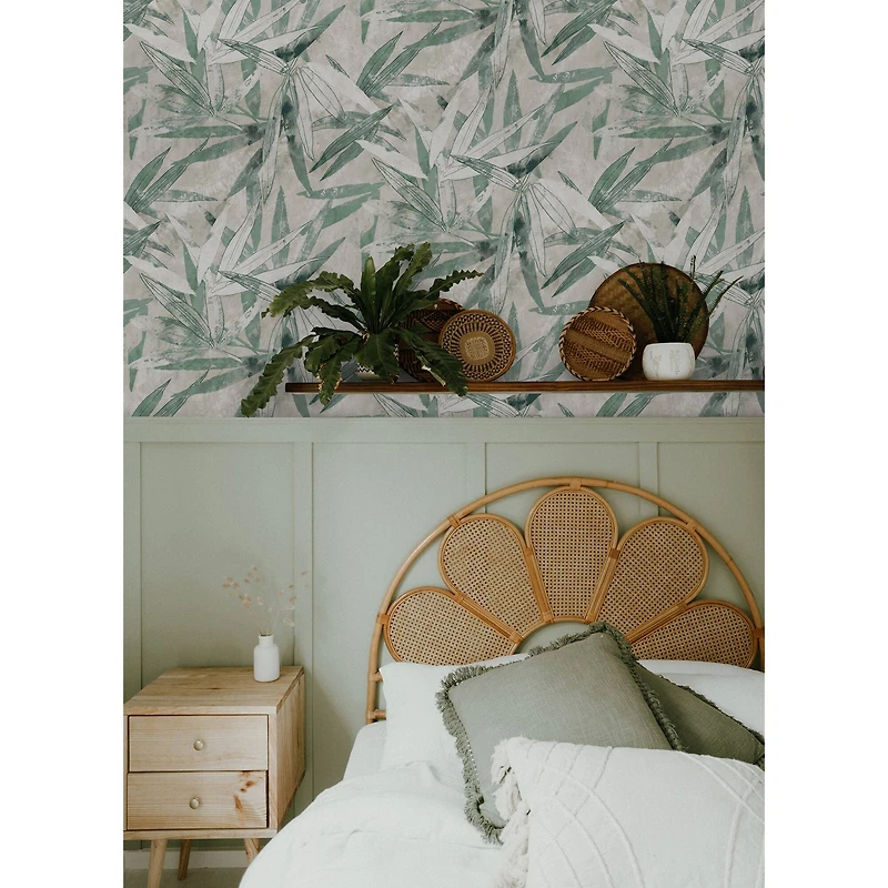 NuWallpaper Egypt Sherrod Jade Bali Bamboo Peel & Stick Wallpaper