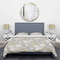 Designart 'Luxury geometric fall leaves pattern' Mid-Century Duvet Cover Set