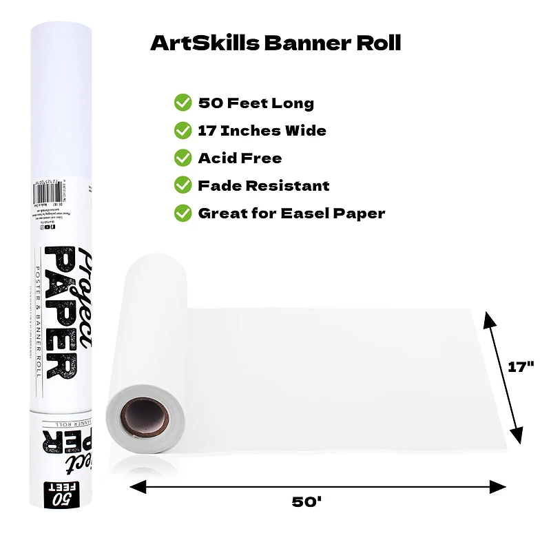 ArtSkills® 50ft. x 17" White Banner Roll