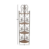 66" Brown Iron Farmhouse Baker's Rack