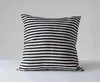 Hello Honey® Black and Cream Woven Cotton Striped Pillow