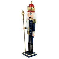 24" Blue and Gold Christmas Nutcracker King with Scepter