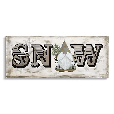 Stupell Industries Winter Snow Holiday Gnome Canvas Wall Art