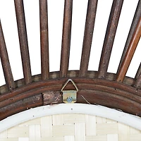 30" Brown Wood Boho Style Wall Mirror