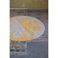 Hello Honey® Cotton Tufted Two-Tone Rug With Flower