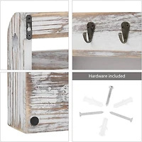 NEX™ Rustic White Wall Mounted Mail & Key Holder