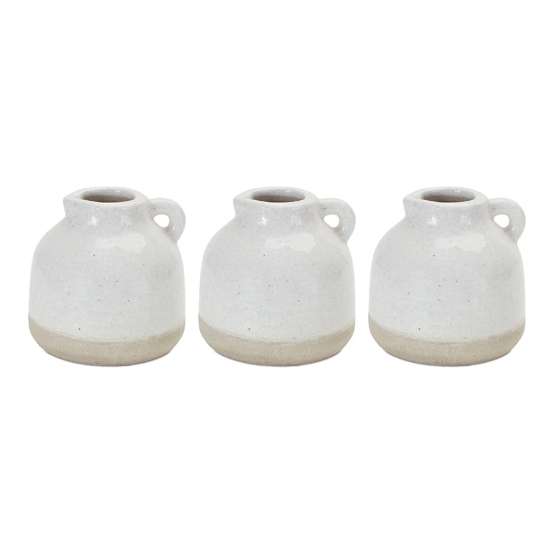 4.75" Stoneware Pitcher Bud Vase, 3ct.